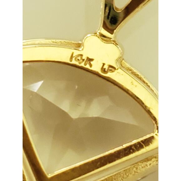 Vintage 14K Gold Triangle Crystal Zirconia Earring and Pendant Set - Picture 4 of 8